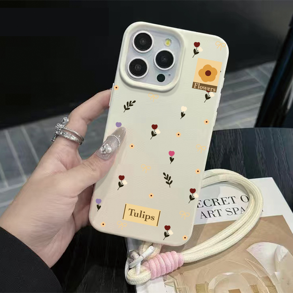 Phone Cases With Straps - Tulip Bow Strap Rope Phone Case