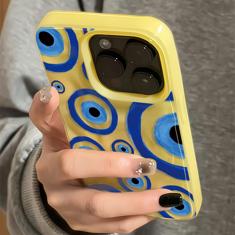 Phone Cases Yellow - Retro Blue Eye Design TPU Phone