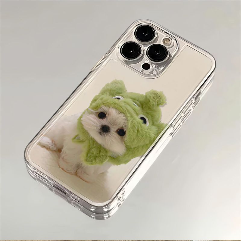 Phone Cases Quirky - Funny Green Headgear Puppy Dog Phone