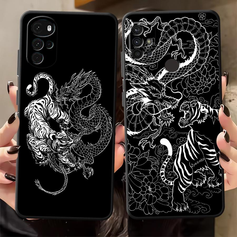 Phone Cases For Motorola - Dragon Tiger Sketch Case for Motorola