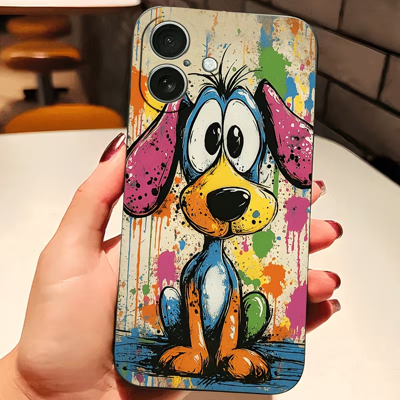 Phone Cases Xr - Graffiti Colored Puppy TPU Phone Case