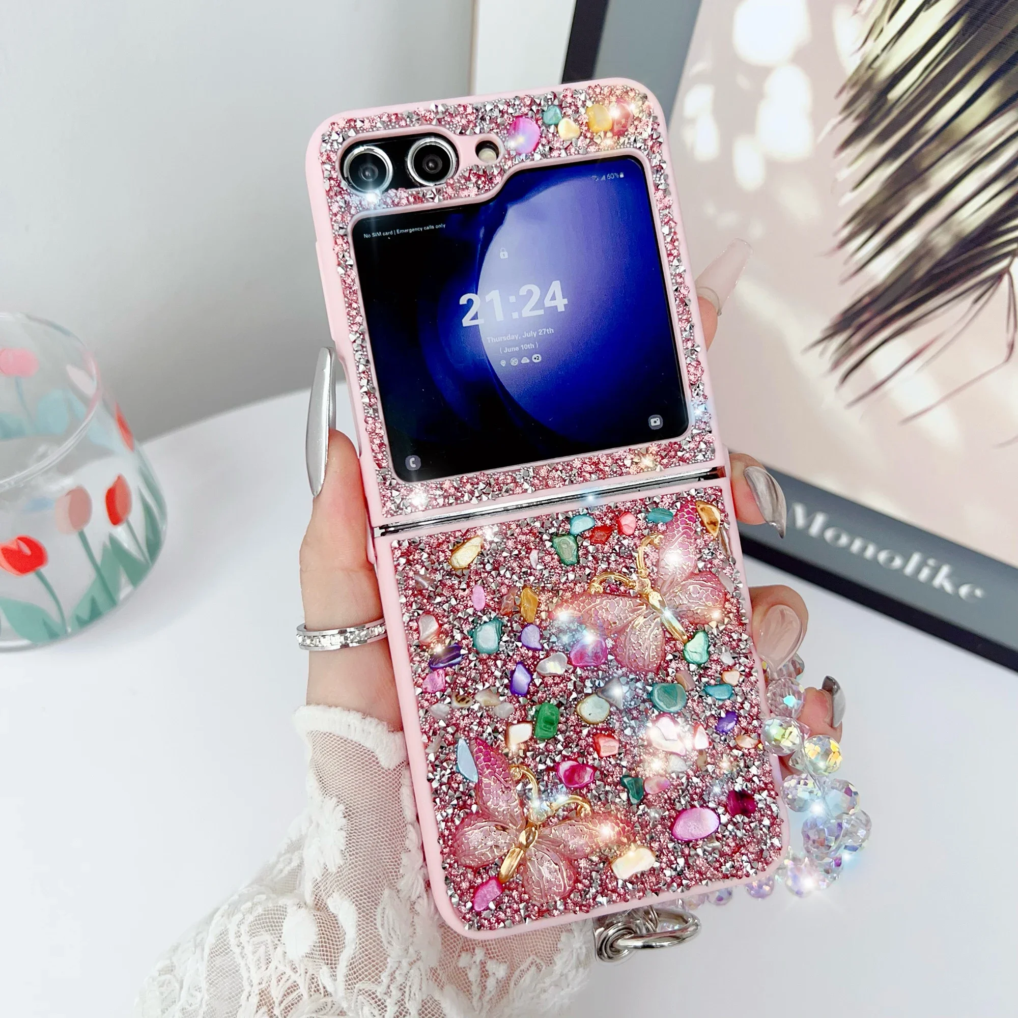 Phone Cases With Straps - Luxury Glitter Phone Case For Samsung