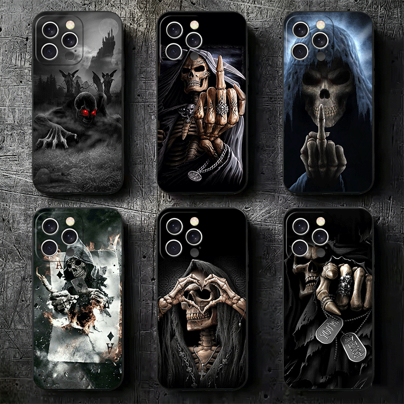 Phone Cases Quirky - Grim Reaper Skeleton Funny Style Soft