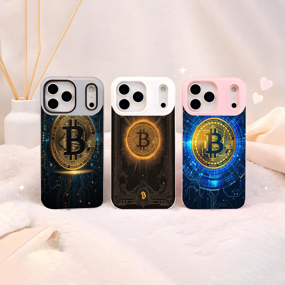 Phone Cases Yellow - crypto theme Bitcoin Phone Case Clear