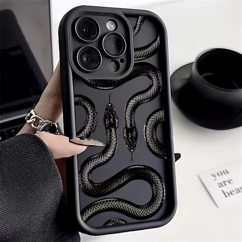 Phone Cases Iphone - Black Snake Print Phone Case For