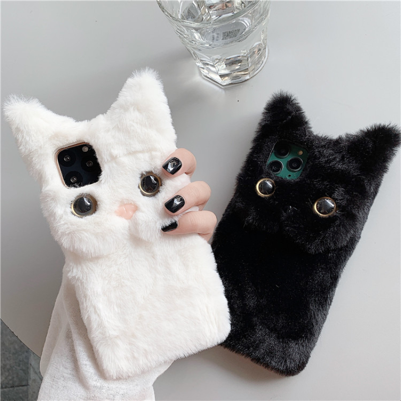 3D Cute Cartoon Cat Furry Plus - đánh giá và giá Phone Cases Xr