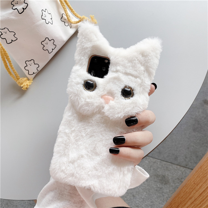 3D Cute Cartoon Cat Furry Plus - đánh giá và giá Phone Cases Xr