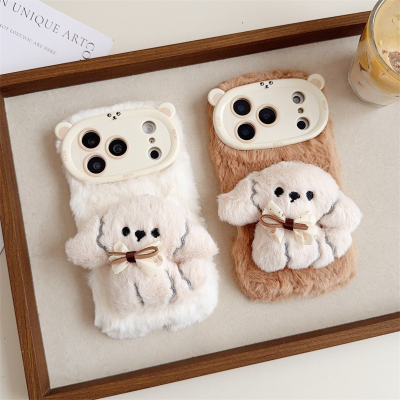 3D Cartoon Bowknot Puppy Warm  - đánh giá và giá Phone Cases Iphone 17