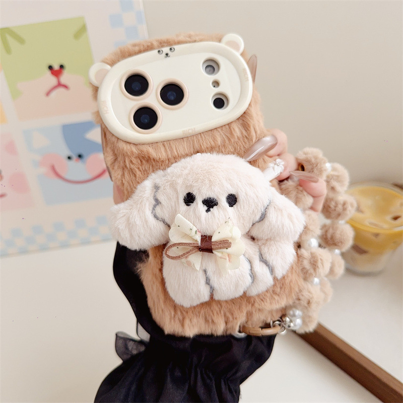 3D Cartoon Bowknot Puppy Warm  - đánh giá và giá Phone Cases Iphone 17