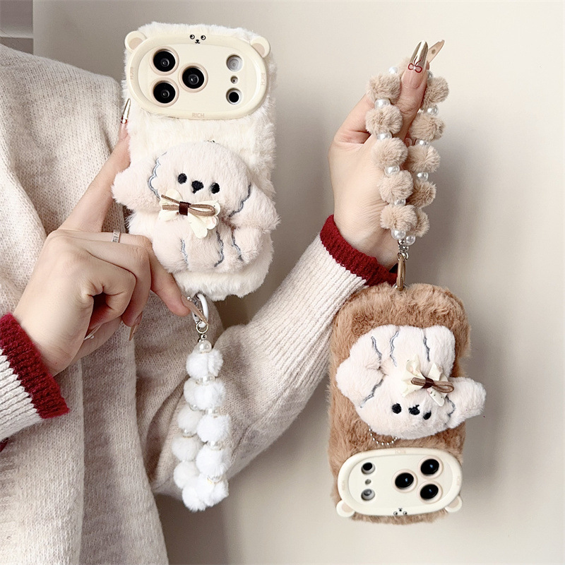 3D Cartoon Bowknot Puppy Warm  - đánh giá và giá Phone Cases Iphone 17