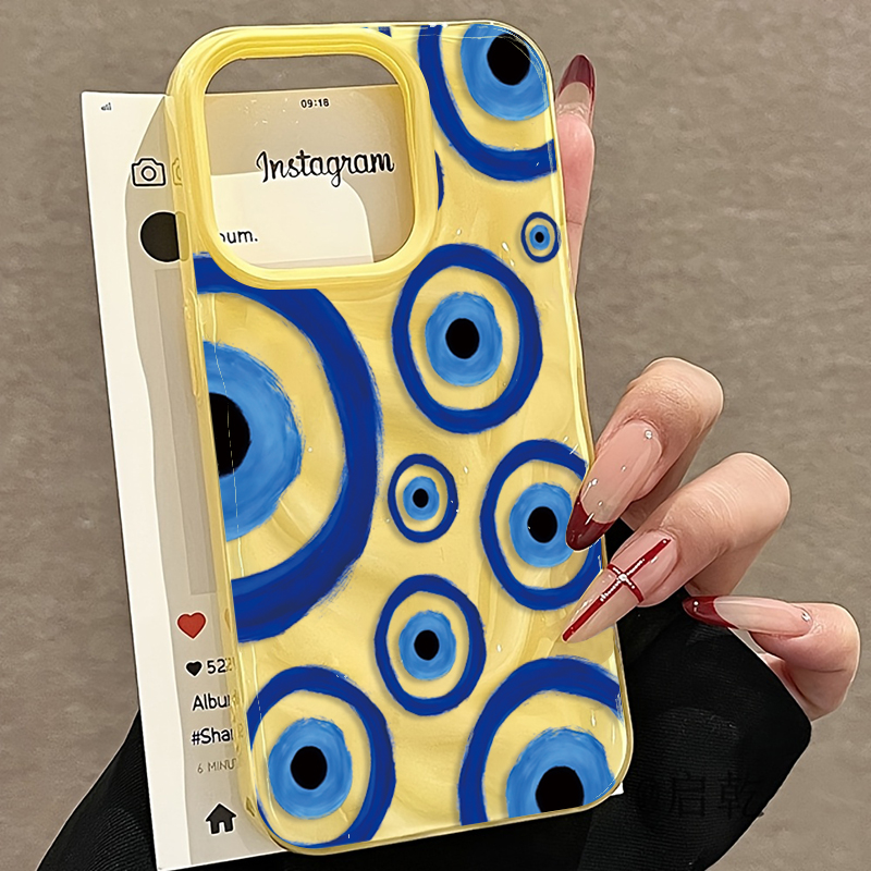 Retro Blue Eye Design TPU Phon - đánh giá và giá Phone Cases Yellow