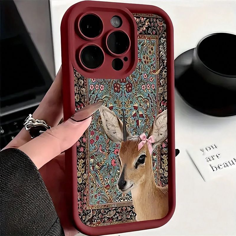 Wine Red Tapestry Deer Print C - đánh giá và giá Phone Cases Red Deer