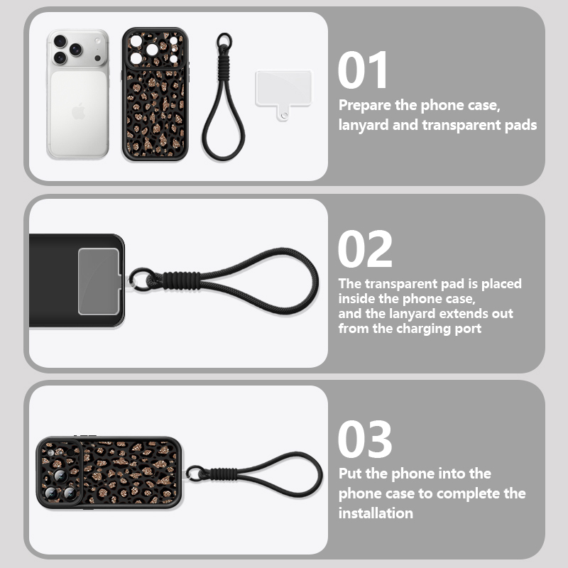 Brown Leopard Printed Lanyard  - đánh giá và giá Phone Cases With Straps