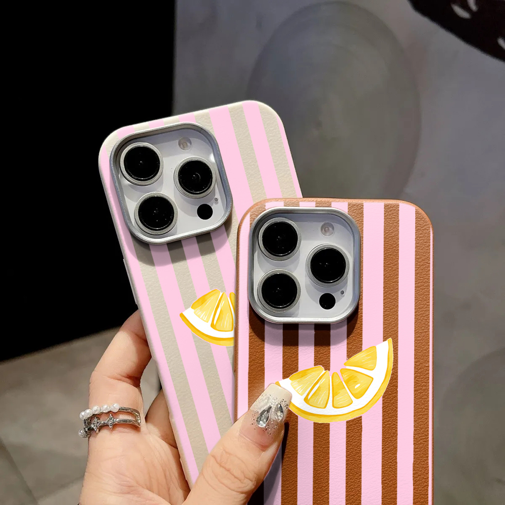 Lemon Pink Stripes Phone Case  - đánh giá và giá Phone Cases Xiaomi 15T