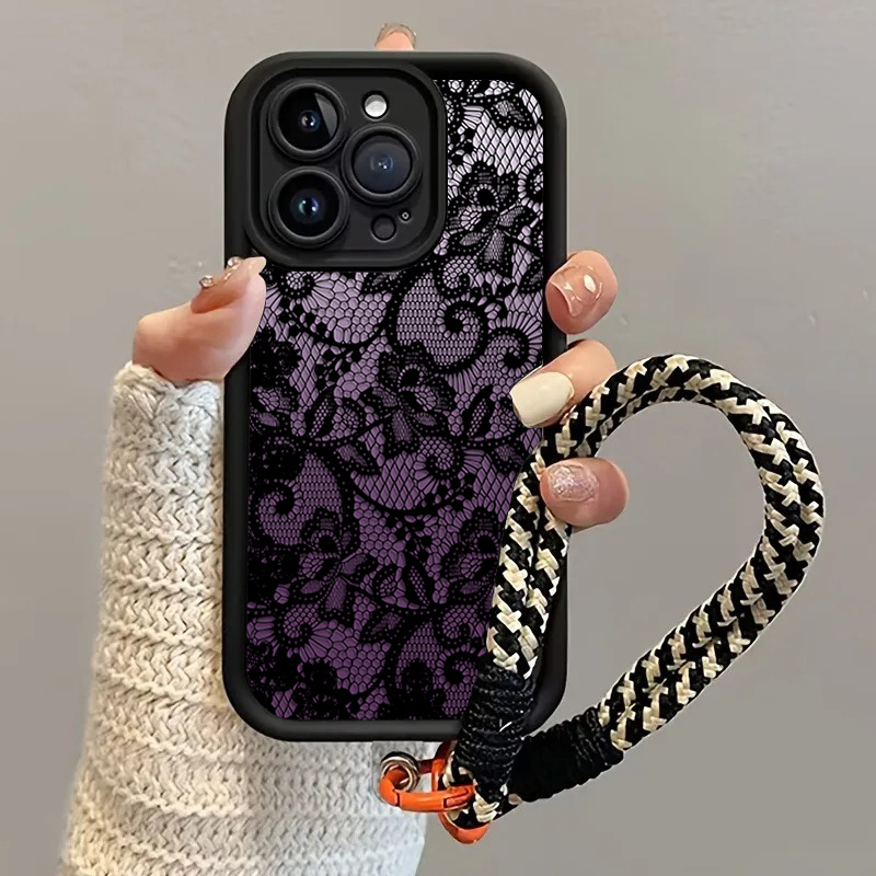 Black Purple Lace Hang Strap P - đánh giá và giá Phone Cases With Straps
