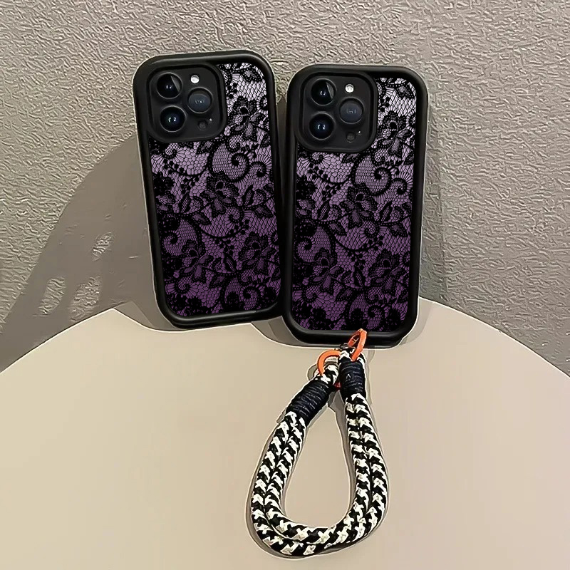 Black Purple Lace Hang Strap P - đánh giá và giá Phone Cases With Straps