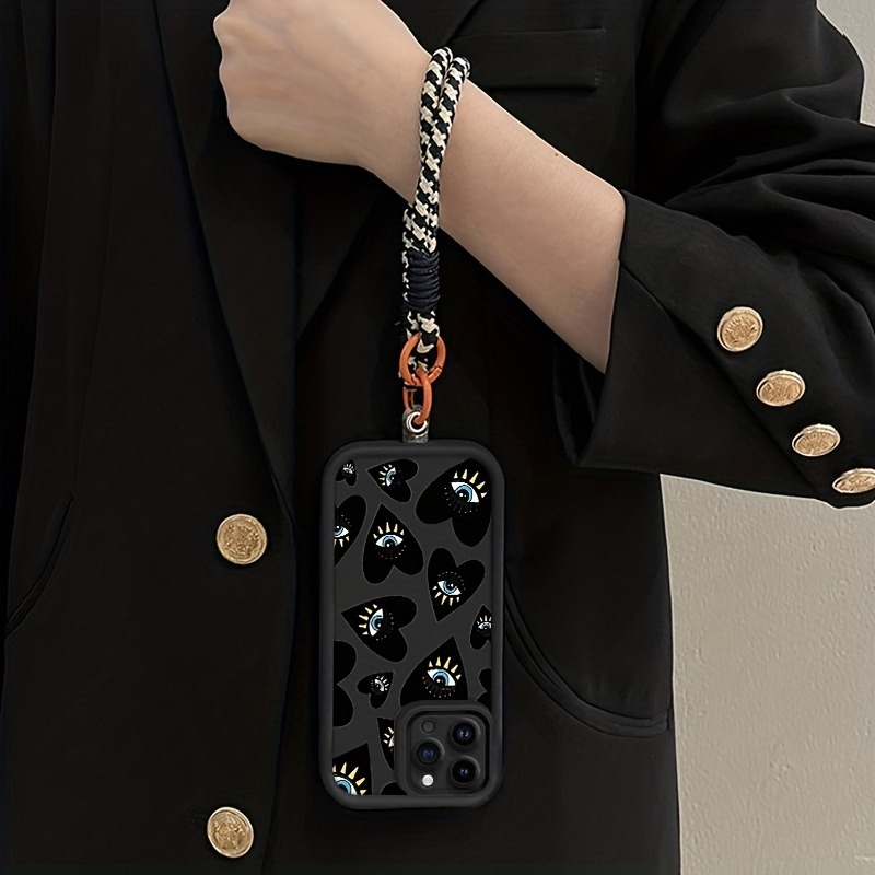 Black Love Heart Eye Hang Stra - đánh giá và giá Phone Cases With Straps