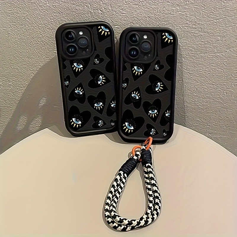 Black Love Heart Eye Hang Stra - đánh giá và giá Phone Cases With Straps
