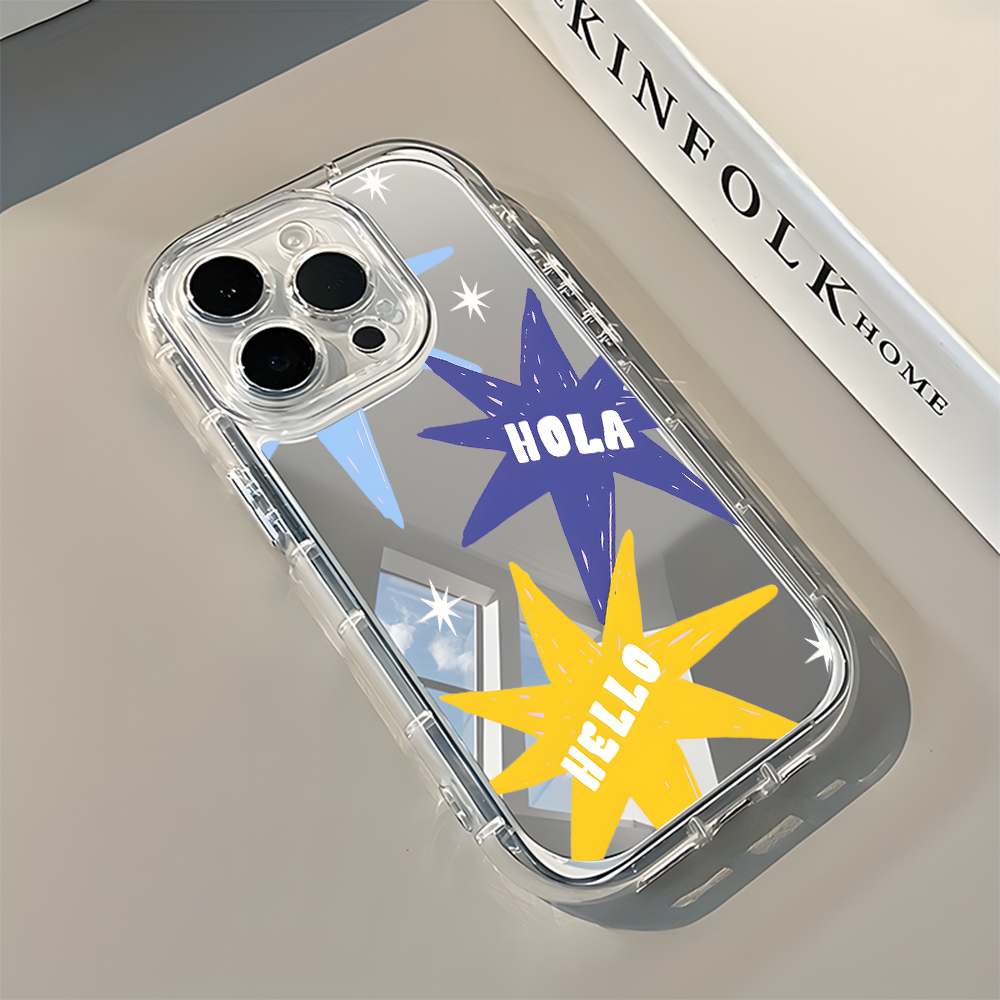 Doodle Yellow Blue Star Hello  - đánh giá và giá Phone Cases Yellow