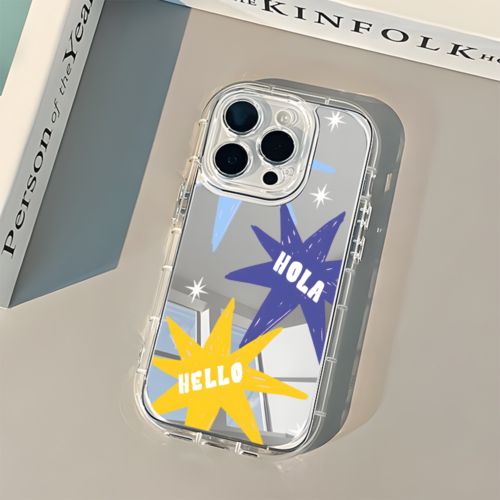 Doodle Yellow Blue Star Hello  - đánh giá và giá Phone Cases Yellow