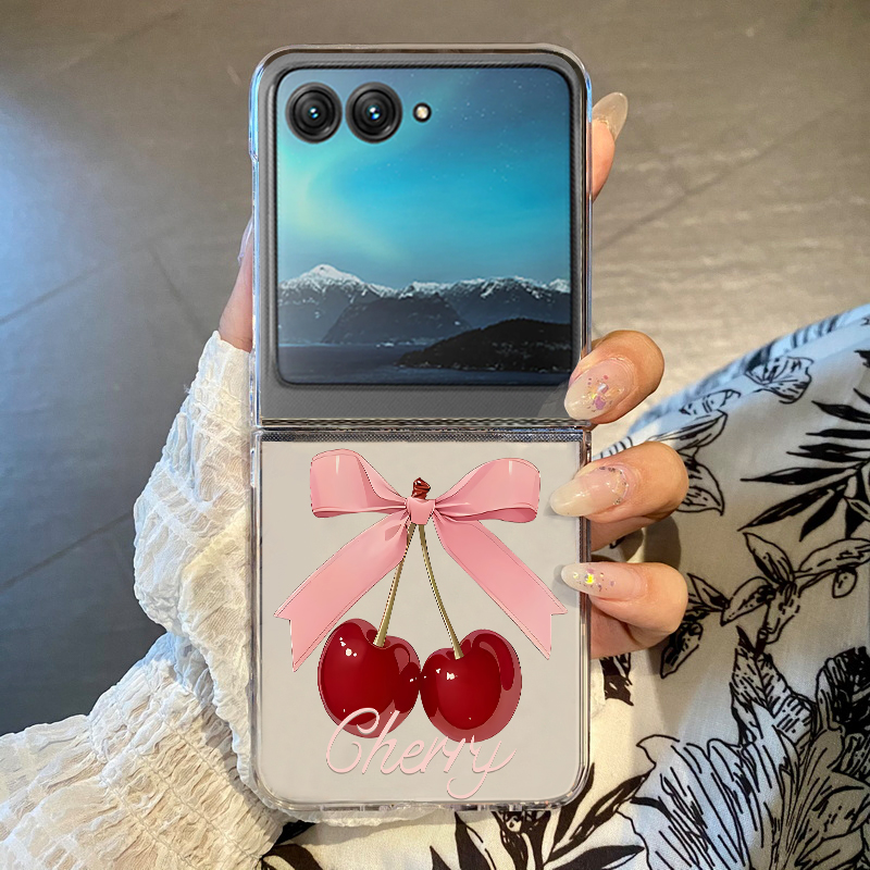 Pink Cherry Bowknot Printed Ph - đánh giá và giá Phone Cases For Motorola